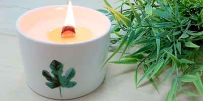 Świeca sojowa w ceramice z motywem Japońskiego Ogrodu