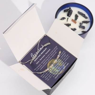 Bliźnięta - Świeca Zodiak z Bransoletką z Kamieni