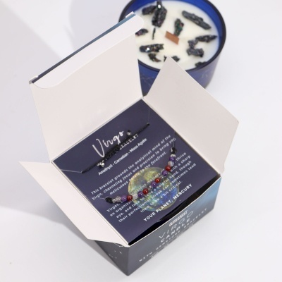 Panna - świeczka zapachowa i bransoletka z drobnych kamieni naturalnych