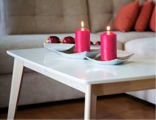 Zestaw 4 Świec Pieńkowych 40x60mm - Czerwony