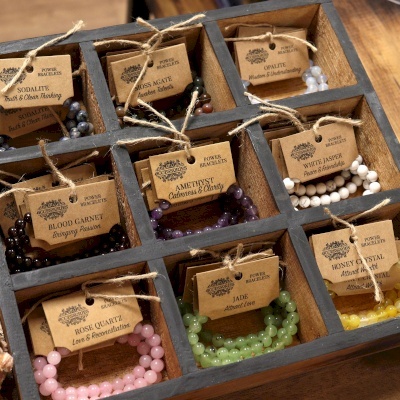 Bransoletka Mocy z Kamieniami - Kalcyt Miodowy