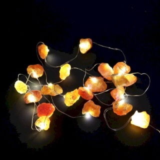 Girlanda Świetlna z Kamieniami - Pomarańczowy Jadeit