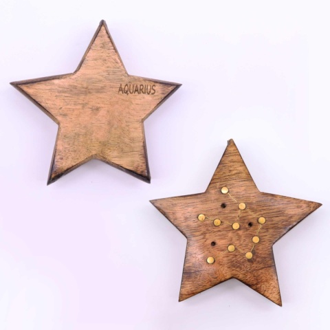 Wodnik - Grawerowana Podstawka ze Znakiem Zodiaku - Gwiazda