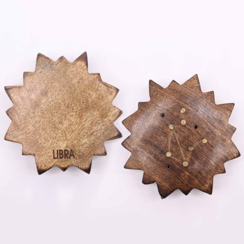 Waga - Grawerowana Podstawka ze Znakiem Zodiaku - Słońce