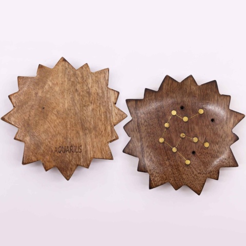 Wodnik - Grawerowana Podstawka ze Znakiem Zodiaku - Słońce