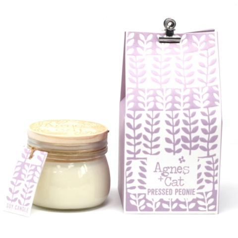 Świeczka w Słoiku i Pudełku Upominkowym - Pressed Peonies-180 g