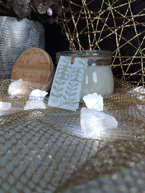 Zestaw upominkowy - świeca sojowa + girlanda świetlna